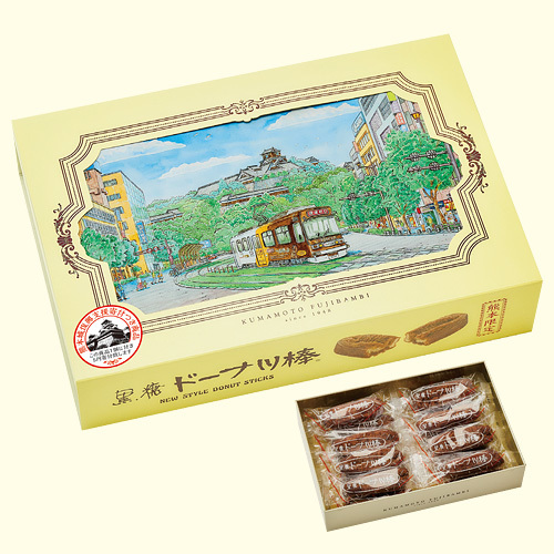 黒糖ドーナツ棒 熊本城 缶入り 18本入 熊本 かどの駄菓子屋フジバンビオンラインショップ